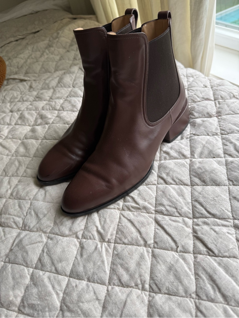 Dear Frances Brown Leather Chelsea Ankle Boots - Women's
